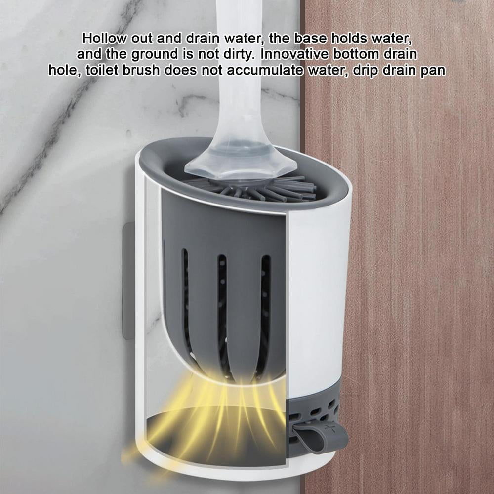 Silicone Toilet Brush with Refillable Handle Dispenser