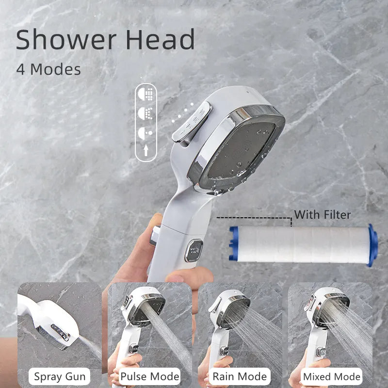 4 Modes High Pressure Shower Head
