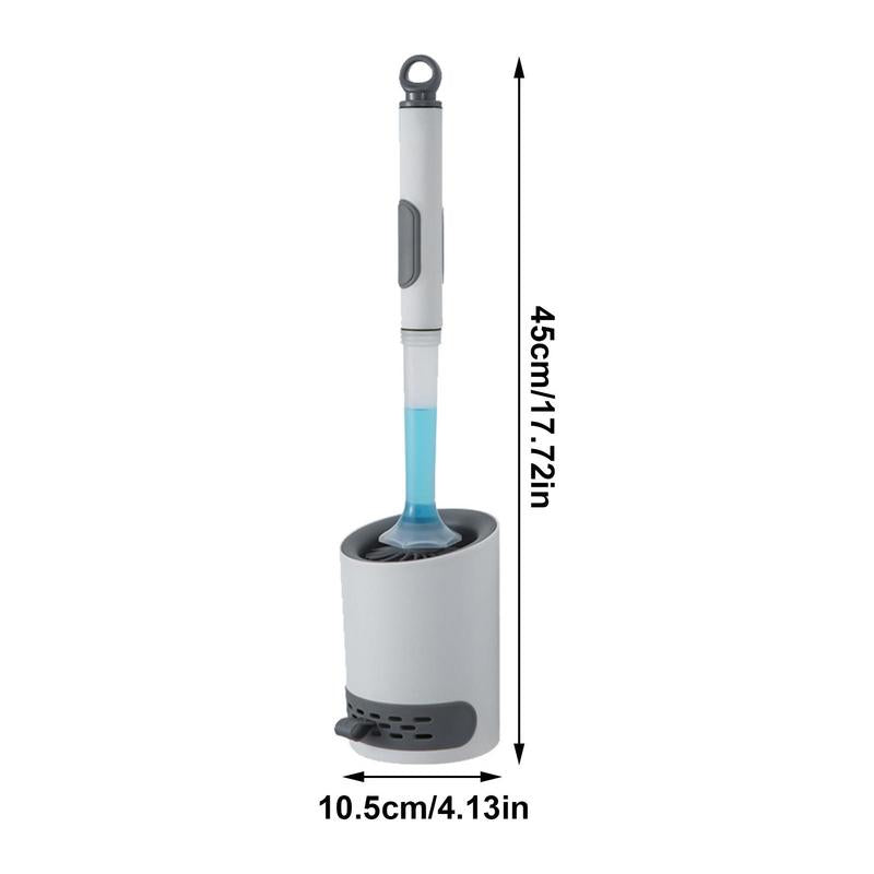 Silicone Toilet Brush with Refillable Handle Dispenser
